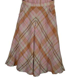 WCC West Coast Clothing Connection Skirt 26" Waist Pink Peach A Line Plaid Vtg